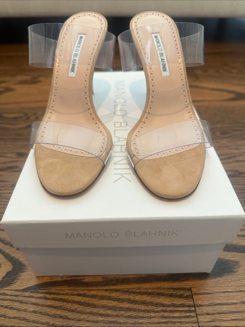 Women’s Sz. 38.5 NWT Manolo Blahnik Scolto Heel w/Clear Straps - Picture 9 of 15